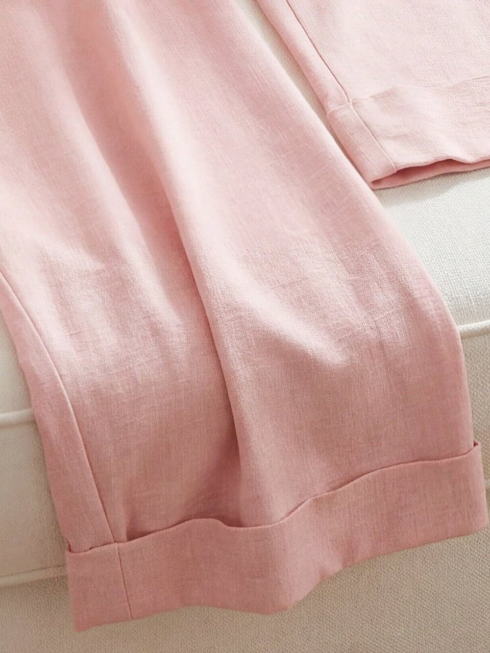 Pink Casual Women's Elegant Cuffed Hem Pants - Picture 5 of 7